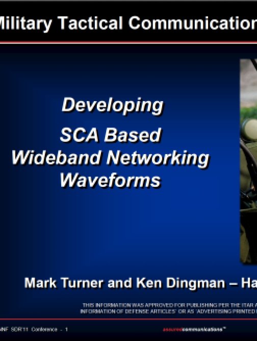 Developing SCA Based Wideband Networking Waveforms