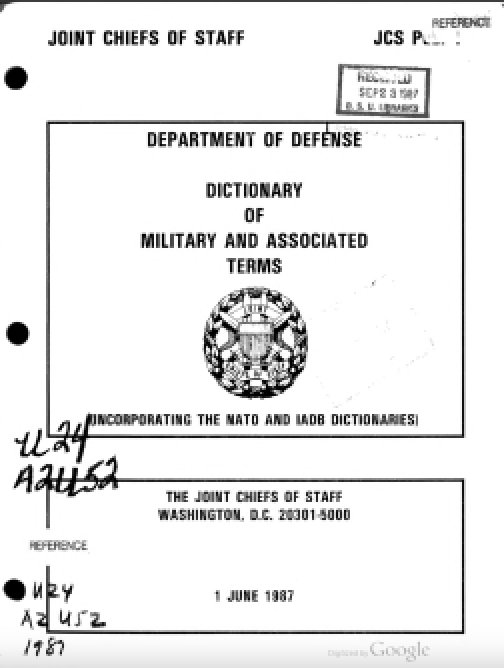 Dictionary of Military and Associated Terms