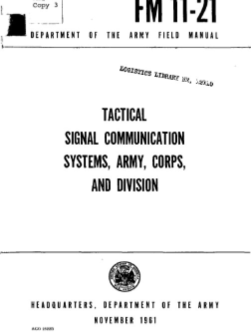 Tactical Signal Communication Systems, Army, Corps,…