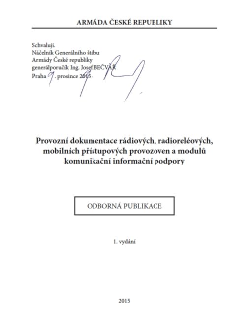 Provozní dokumentace rádiových, radioreléových,…